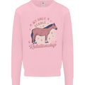 Horse My Only Stable Relationship Equestrian Mens Sweatshirt Jumper Light Pink