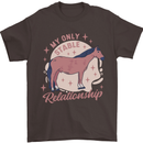 Horse My Only Stable Relationship Equestrian Mens T-Shirt 100% Cotton Dark Chocolate