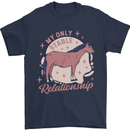 Horse My Only Stable Relationship Equestrian Mens T-Shirt 100% Cotton Navy Blue