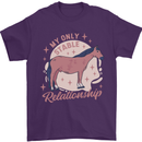 Horse My Only Stable Relationship Equestrian Mens T-Shirt 100% Cotton Purple