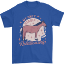 Horse My Only Stable Relationship Equestrian Mens T-Shirt 100% Cotton Royal Blue