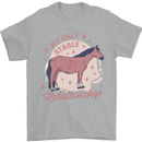 Horse My Only Stable Relationship Equestrian Mens T-Shirt 100% Cotton Sports Grey