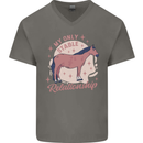 Horse My Only Stable Relationship Equestrian Mens V-Neck Cotton T-Shirt Charcoal