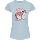 Horse My Only Stable Relationship Equestrian Womens Petite Cut T-Shirt Light Blue