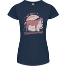 Horse My Only Stable Relationship Equestrian Womens Petite Cut T-Shirt Navy Blue