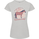 Horse My Only Stable Relationship Equestrian Womens Petite Cut T-Shirt Sports Grey
