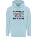 Horse Pills Funny Equestrian Childrens Kids Hoodie Light Blue