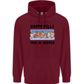 Horse Pills Funny Equestrian Childrens Kids Hoodie Maroon