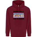 Horse Pills Funny Equestrian Childrens Kids Hoodie Maroon