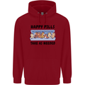 Horse Pills Funny Equestrian Childrens Kids Hoodie Red