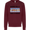 Horse Pills Funny Equestrian Kids Sweatshirt Jumper Maroon