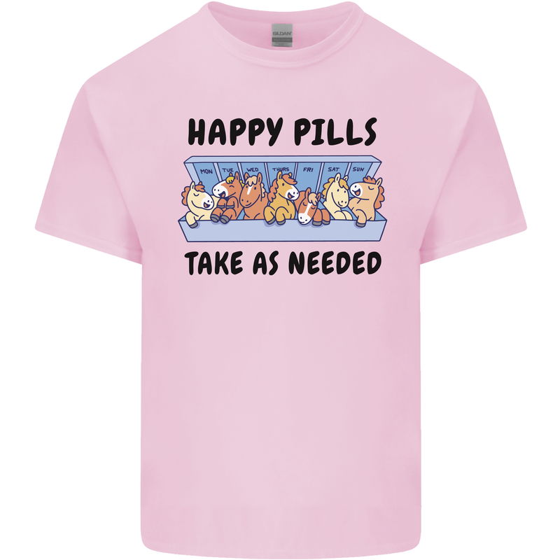 Horse Pills Funny Equestrian Kids T-Shirt Childrens Light Pink
