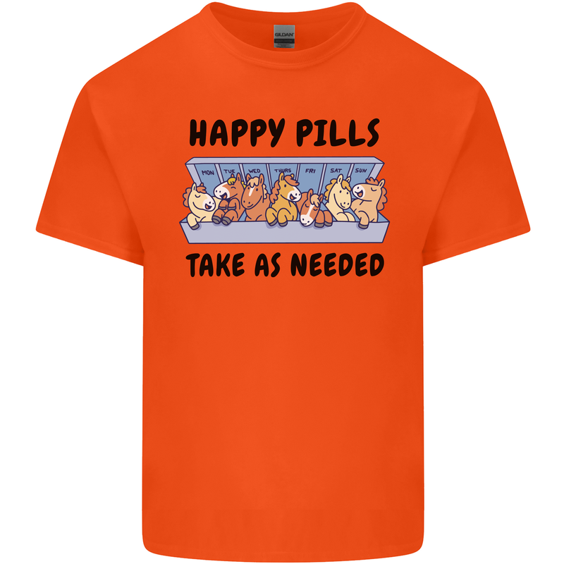 Horse Pills Funny Equestrian Kids T-Shirt Childrens Orange