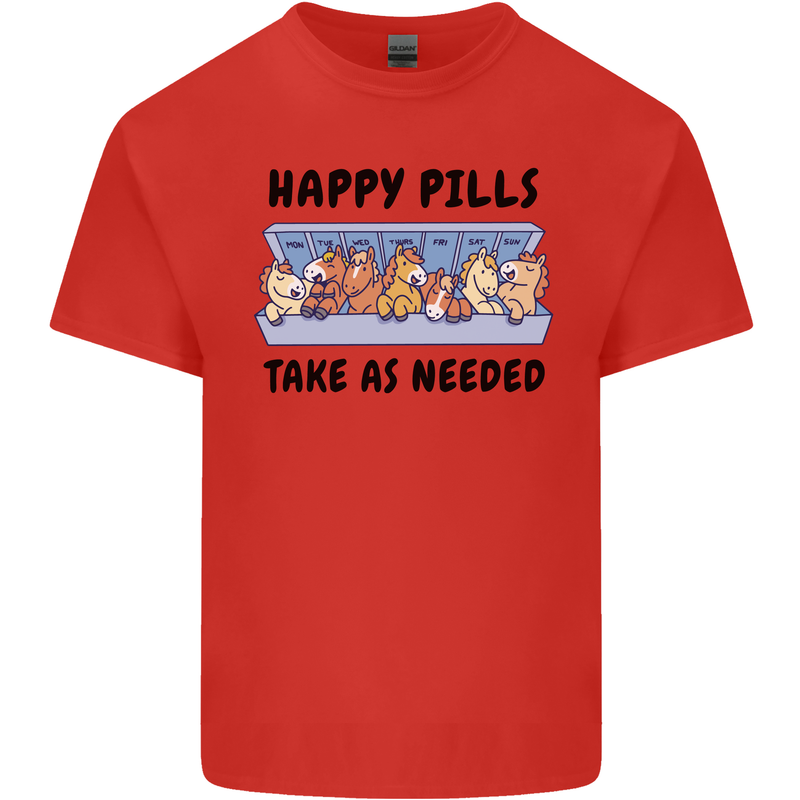 Horse Pills Funny Equestrian Kids T-Shirt Childrens Red