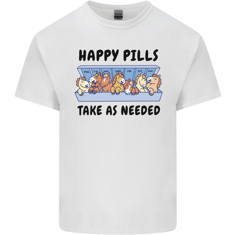 Horse Pills Funny Equestrian Kids T-Shirt Childrens White