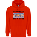 Horse Pills Funny Equestrian Mens 80% Cotton Hoodie Bright Red