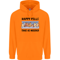 Horse Pills Funny Equestrian Mens 80% Cotton Hoodie Orange
