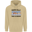 Horse Pills Funny Equestrian Mens 80% Cotton Hoodie Sand