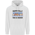 Horse Pills Funny Equestrian Mens 80% Cotton Hoodie White