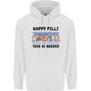 Horse Pills Funny Equestrian Mens 80% Cotton Hoodie White