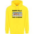 Horse Pills Funny Equestrian Mens 80% Cotton Hoodie Yellow