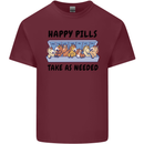 Horse Pills Funny Equestrian Mens Cotton T-Shirt Tee Top Maroon