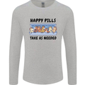 Horse Pills Funny Equestrian Mens Long Sleeve T-Shirt Sports Grey