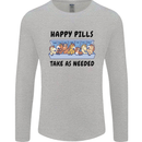 Horse Pills Funny Equestrian Mens Long Sleeve T-Shirt Sports Grey