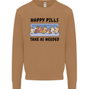 Horse Pills Funny Equestrian Mens Sweatshirt Jumper Caramel Latte