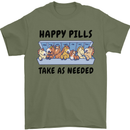 Horse Pills Funny Equestrian Mens T-Shirt 100% Cotton Military Green