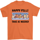 Horse Pills Funny Equestrian Mens T-Shirt 100% Cotton Orange