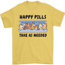 Horse Pills Funny Equestrian Mens T-Shirt 100% Cotton Yellow