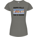 Horse Pills Funny Equestrian Womens Petite Cut T-Shirt Charcoal
