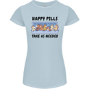 Horse Pills Funny Equestrian Womens Petite Cut T-Shirt Light Blue