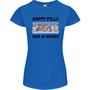 Horse Pills Funny Equestrian Womens Petite Cut T-Shirt Royal Blue