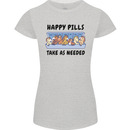 Horse Pills Funny Equestrian Womens Petite Cut T-Shirt Sports Grey