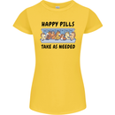 Horse Pills Funny Equestrian Womens Petite Cut T-Shirt Yellow