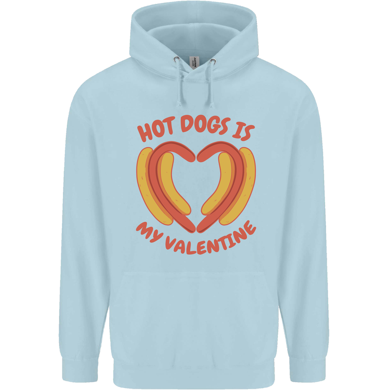 Hot Dog Anti Valentines Day Single Funny Childrens Kids Hoodie Light Blue