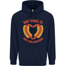 Hot Dog Anti Valentines Day Single Funny Childrens Kids Hoodie Navy Blue