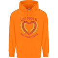 Hot Dog Anti Valentines Day Single Funny Childrens Kids Hoodie Orange