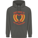 Hot Dog Anti Valentines Day Single Funny Childrens Kids Hoodie Storm Grey