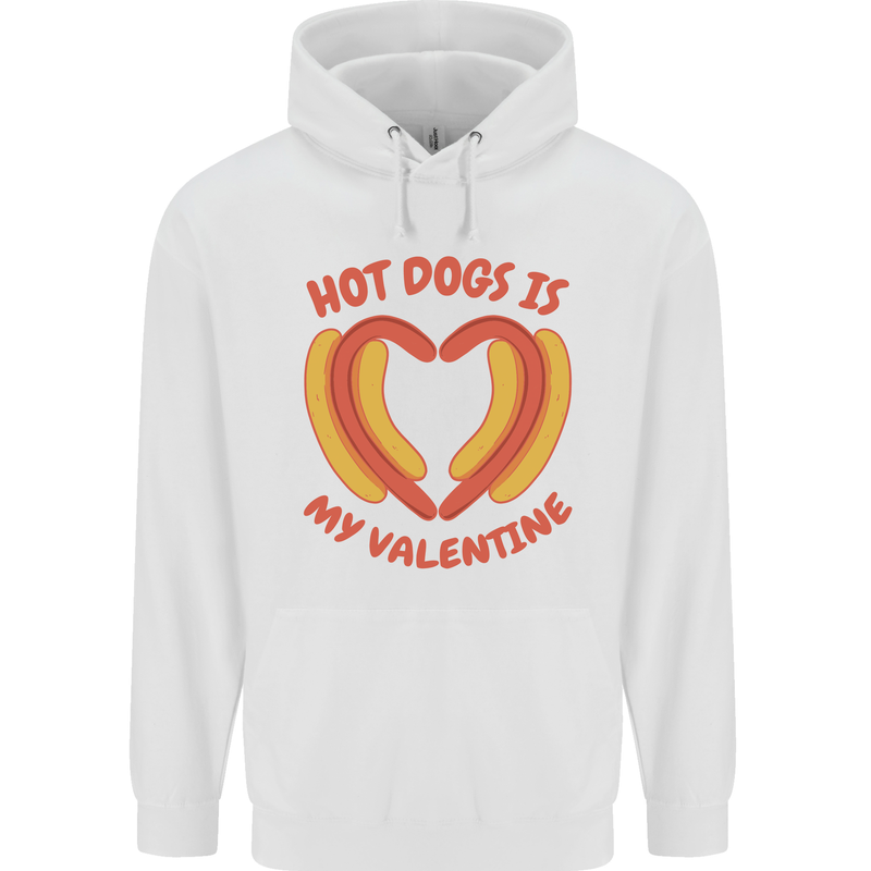 Hot Dog Anti Valentines Day Single Funny Childrens Kids Hoodie White