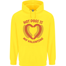 Hot Dog Anti Valentines Day Single Funny Childrens Kids Hoodie Yellow