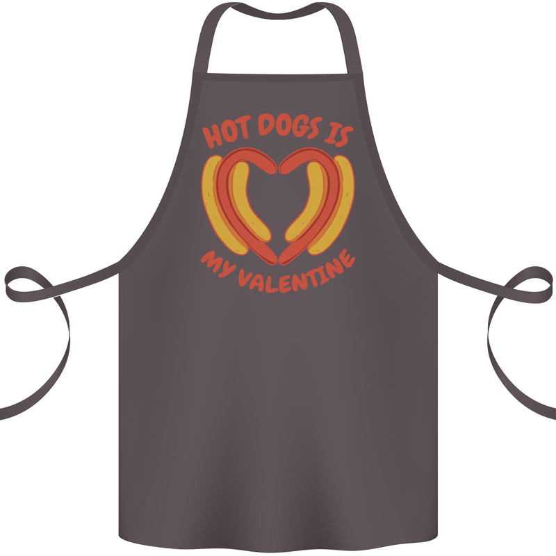 Hot Dog Anti Valentines Day Single Funny Cotton Apron 100% Organic Dark Grey