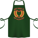 Hot Dog Anti Valentines Day Single Funny Cotton Apron 100% Organic Forest Green