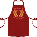 Hot Dog Anti Valentines Day Single Funny Cotton Apron 100% Organic Maroon