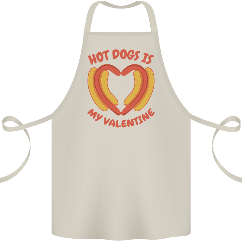 Hot Dog Anti Valentines Day Single Funny Cotton Apron 100% Organic Natural