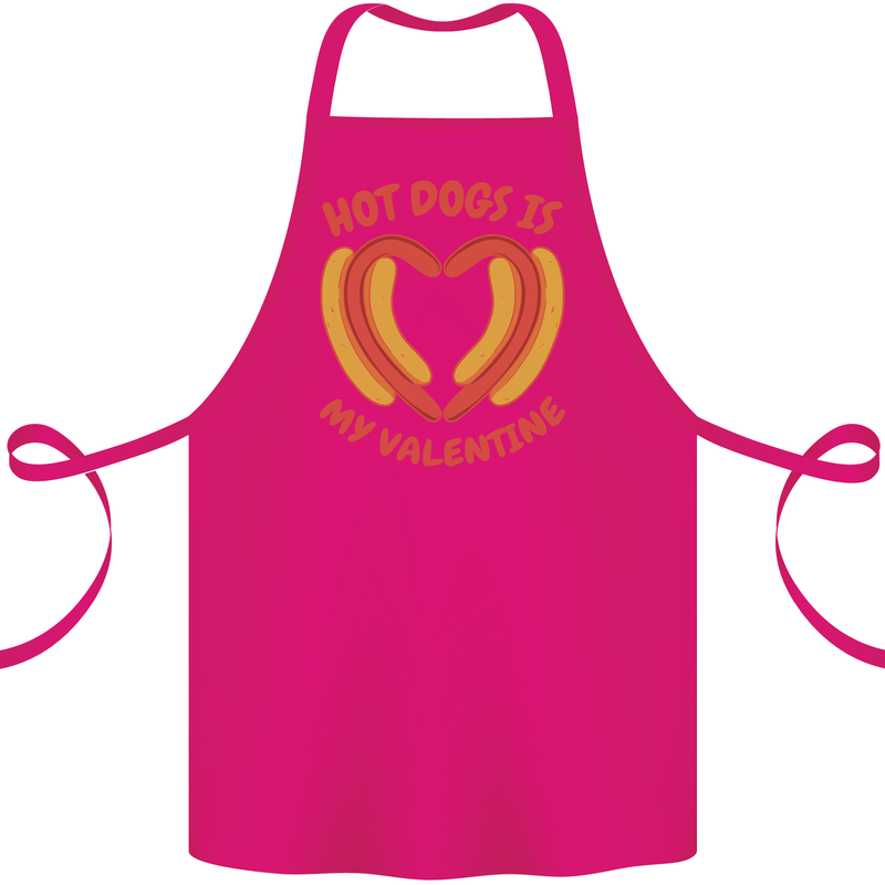 Hot Dog Anti Valentines Day Single Funny Cotton Apron 100% Organic Pink