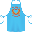 Hot Dog Anti Valentines Day Single Funny Cotton Apron 100% Organic Turquoise