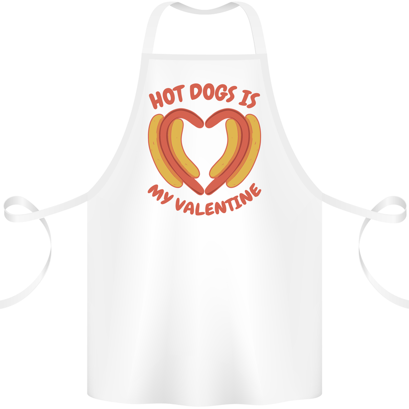 Hot Dog Anti Valentines Day Single Funny Cotton Apron 100% Organic White